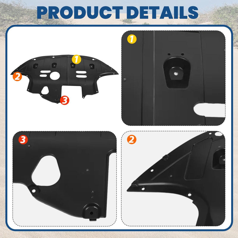 DURAFORCE Front Engine Splash Shield Under Cover For Hyundai Elantra 2017-2020 HY1228187