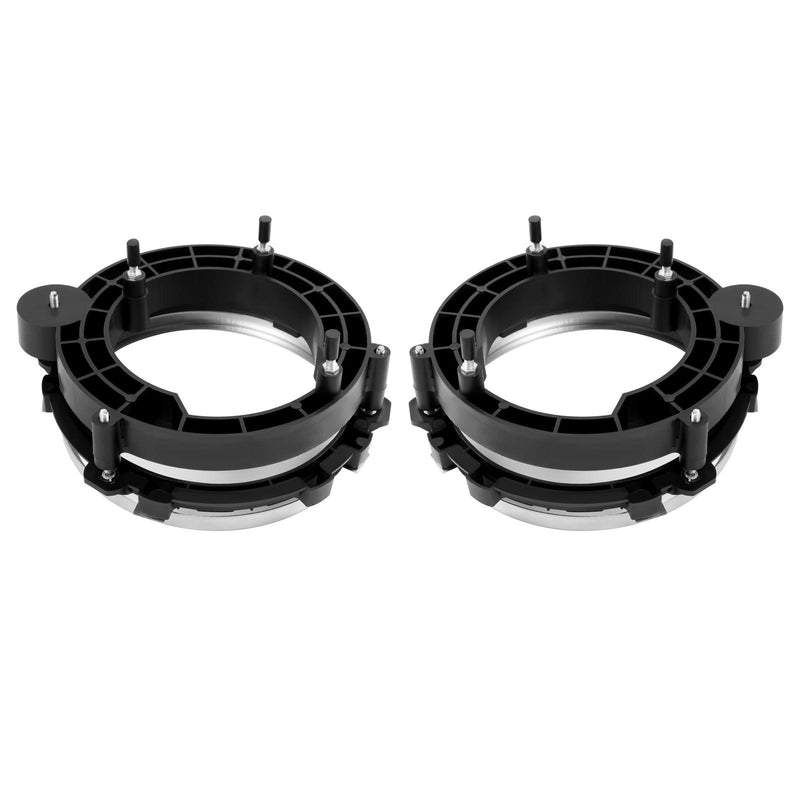 DURAFORCE Black Headlight Bulb Brackets Buckets + Light Rings For Jeep Wrangler 1997-2006