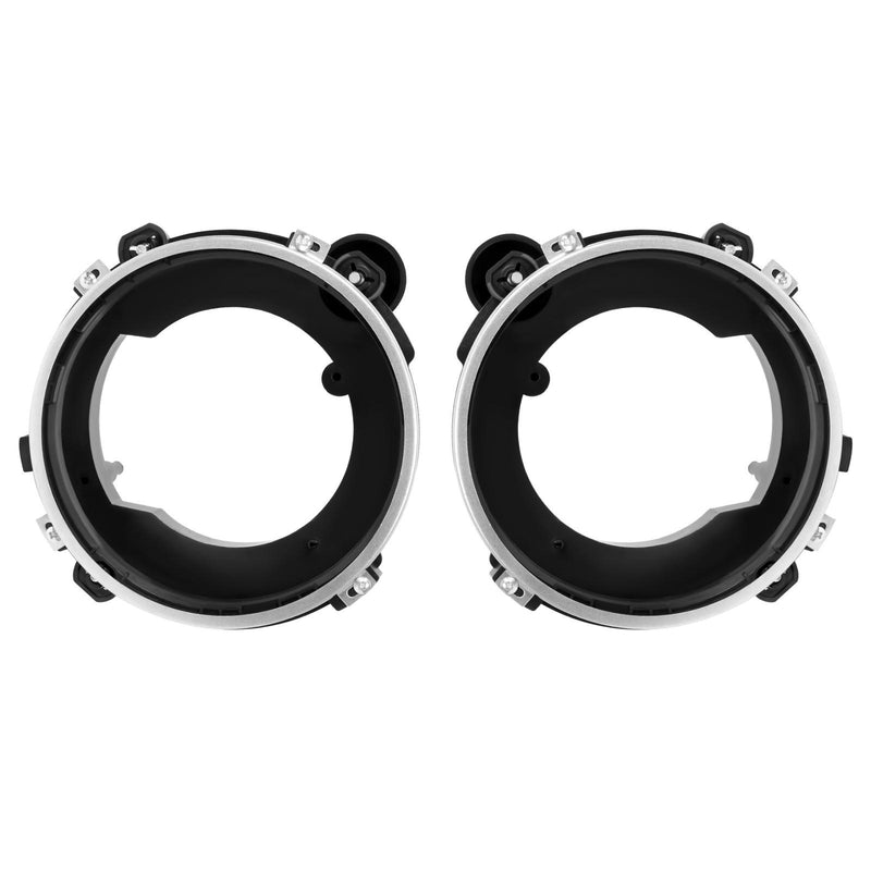DURAFORCE Black Headlight Bulb Brackets Buckets + Light Rings For Jeep Wrangler 1997-2006