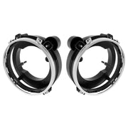 DURAFORCE Black Headlight Bulb Brackets Buckets + Light Rings For Jeep Wrangler 1997-2006