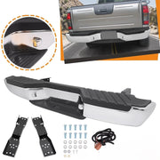 DURAFORCE For 1998-2004 Nissan Frontier Chrome Complete Rear Step Bumper W/O Sensor Hole