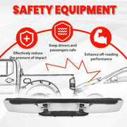DURAFORCE For 1998-2004 Nissan Frontier Chrome Complete Rear Step Bumper W/O Sensor Hole