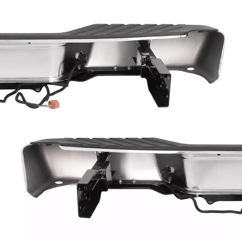 DURAFORCE For 1998-2004 Nissan Frontier Chrome Complete Rear Step Bumper W/O Sensor Hole