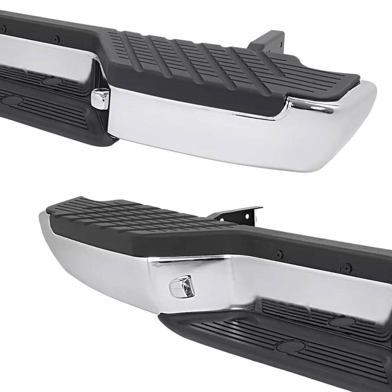 DURAFORCE For 1998-2004 Nissan Frontier Chrome Complete Rear Step Bumper W/O Sensor Hole