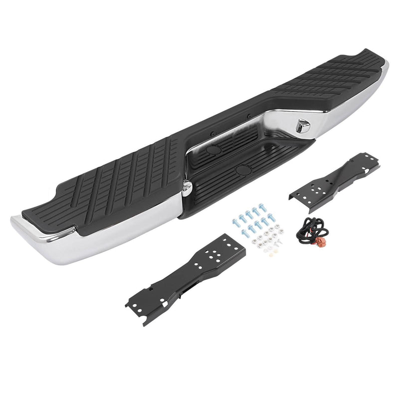 DURAFORCE For 1998-2004 Nissan Frontier Chrome Complete Rear Step Bumper W/O Sensor Hole