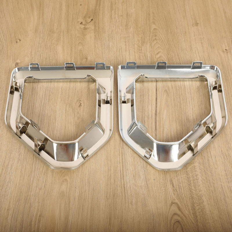 DURAFORCE Front Fog Light Outer Bezel Cover For GMC Sierra Denali SLT Chrome Set 2019-2022