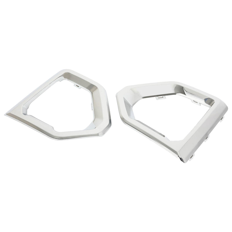DURAFORCE Front Fog Light Outer Bezel Cover For GMC Sierra Denali SLT Chrome Set 2019-2022
