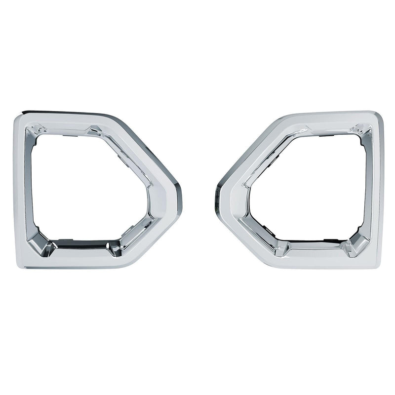 DURAFORCE Front Fog Light Outer Bezel Cover For GMC Sierra Denali SLT Chrome Set 2019-2022