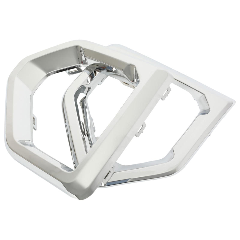 DURAFORCE Front Fog Light Outer Bezel Cover For GMC Sierra Denali SLT Chrome Set 2019-2022