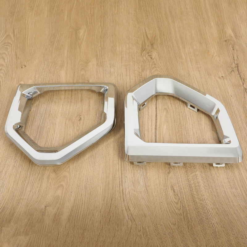 DURAFORCE Front Fog Light Outer Bezel Cover For GMC Sierra Denali SLT Chrome Set 2019-2022
