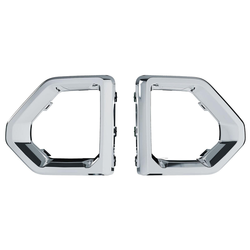DURAFORCE Front Fog Light Outer Bezel Cover For GMC Sierra Denali SLT Chrome Set 2019-2022