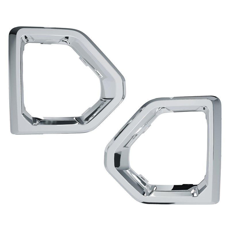 DURAFORCE Front Fog Light Outer Bezel Cover For GMC Sierra Denali SLT Chrome Set 2019-2022