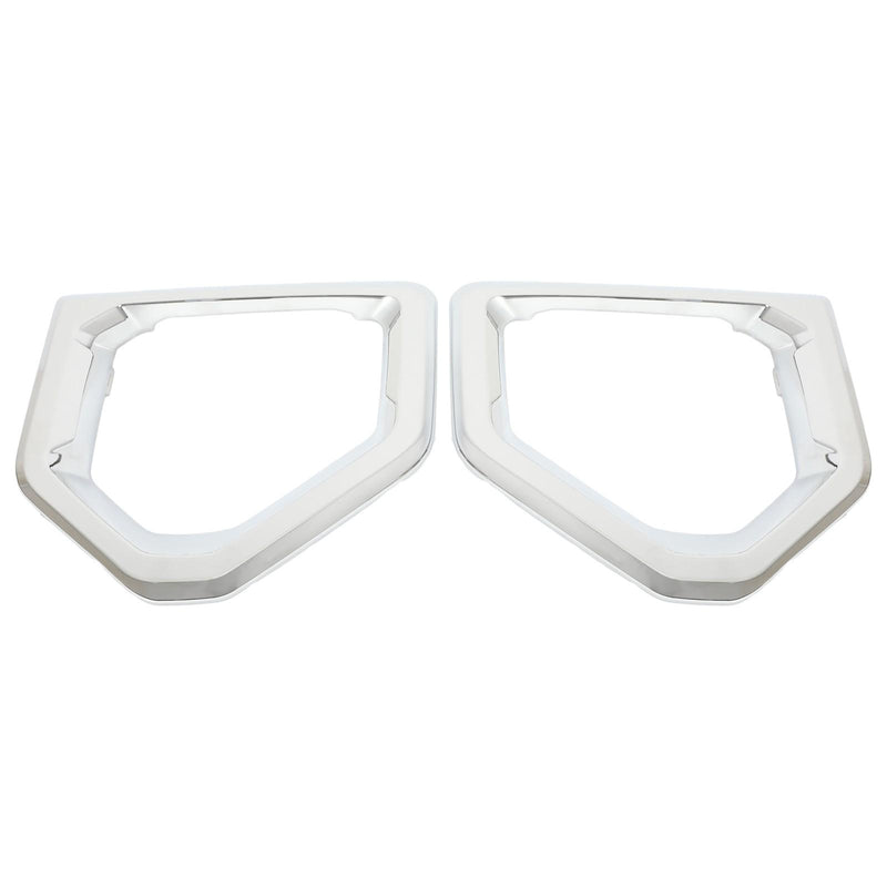 DURAFORCE Front Fog Light Outer Bezel Cover For GMC Sierra Denali SLT Chrome Set 2019-2022