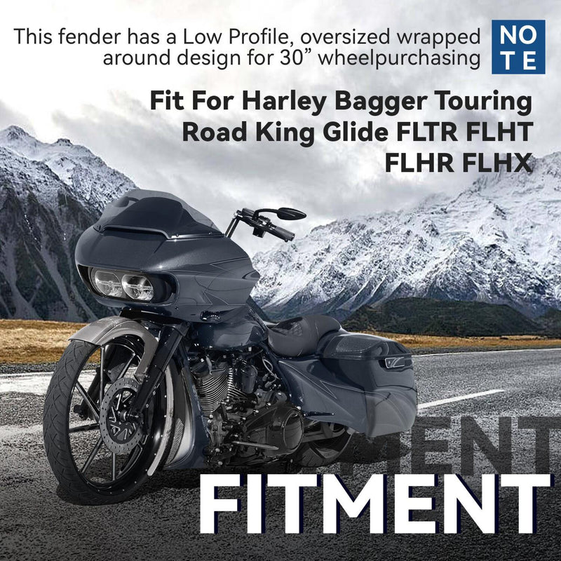 DURAFORCE For Harley Bagger Touring FLTR FLHT FLHR FLHX 30" Wrap Around Front Fender Wheel