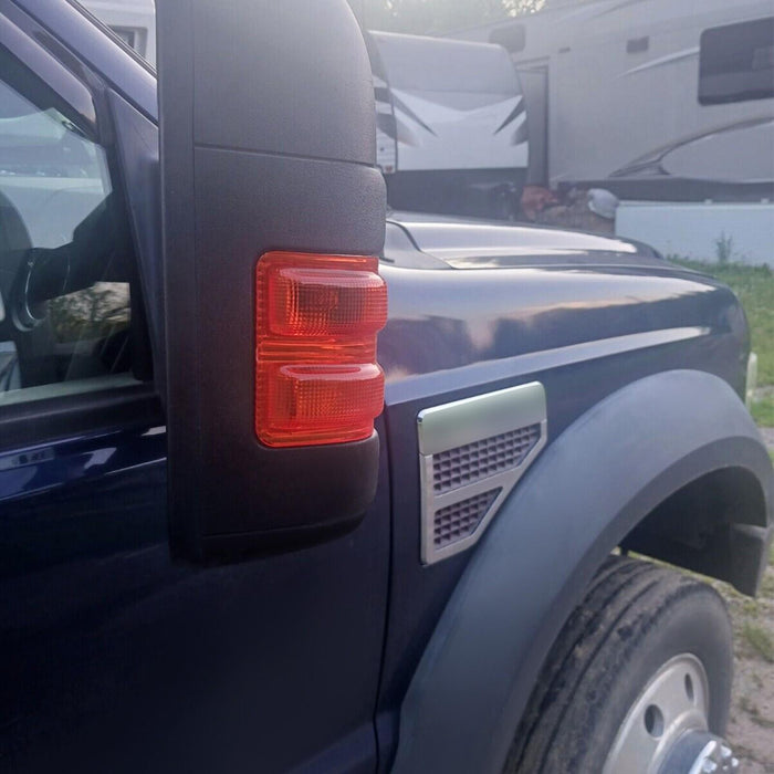 DURAFORCE Side Mirror Turn Signal Lights Amber Lens For 08-16 Ford F-250 F-350 09 10 11 12