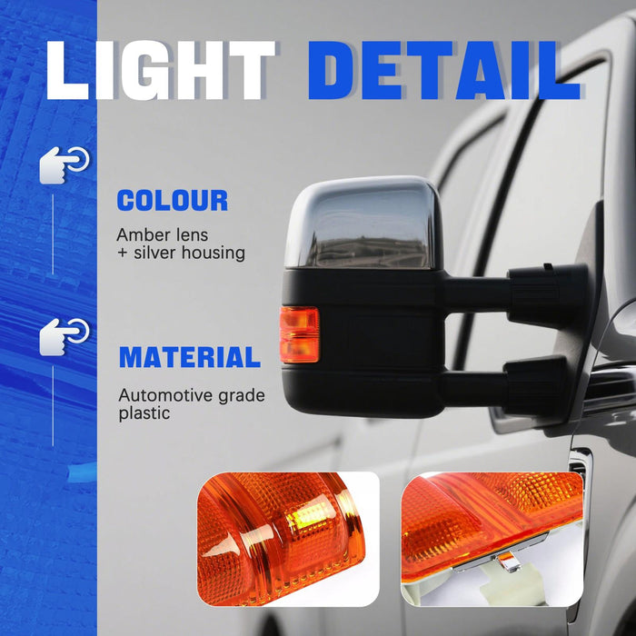 DURAFORCE Side Mirror Turn Signal Lights Amber Lens For 08-16 Ford F-250 F-350 09 10 11 12