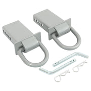 DURAFORCE 2pcs Adjustable Trailer Stake Pocket 5/8" D Ring Zinc Coated For Standard 2"x4"