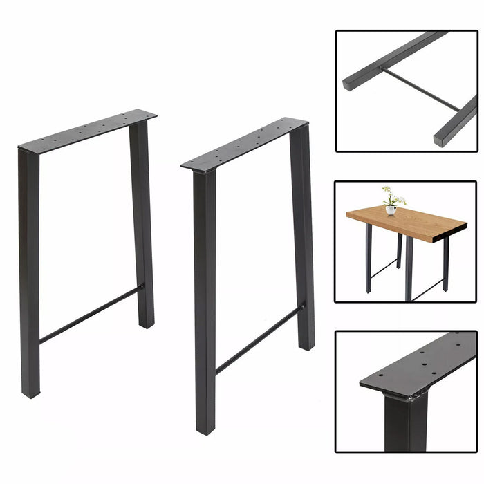 DURAFORCE 28" Metal Table Legs Trapezoid Coffee Table Legs Desk Legs Heavy Duty Steel 2PCS