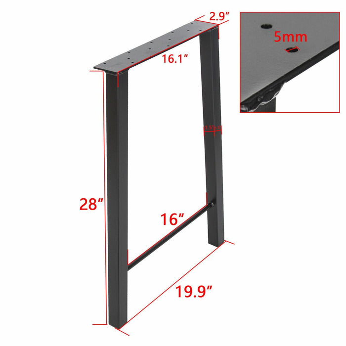 DURAFORCE 28" Metal Table Legs Trapezoid Coffee Table Legs Desk Legs Heavy Duty Steel 2PCS