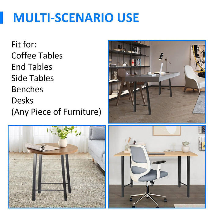 DURAFORCE 28" Metal Table Legs Trapezoid Coffee Table Legs Desk Legs Heavy Duty Steel 2PCS