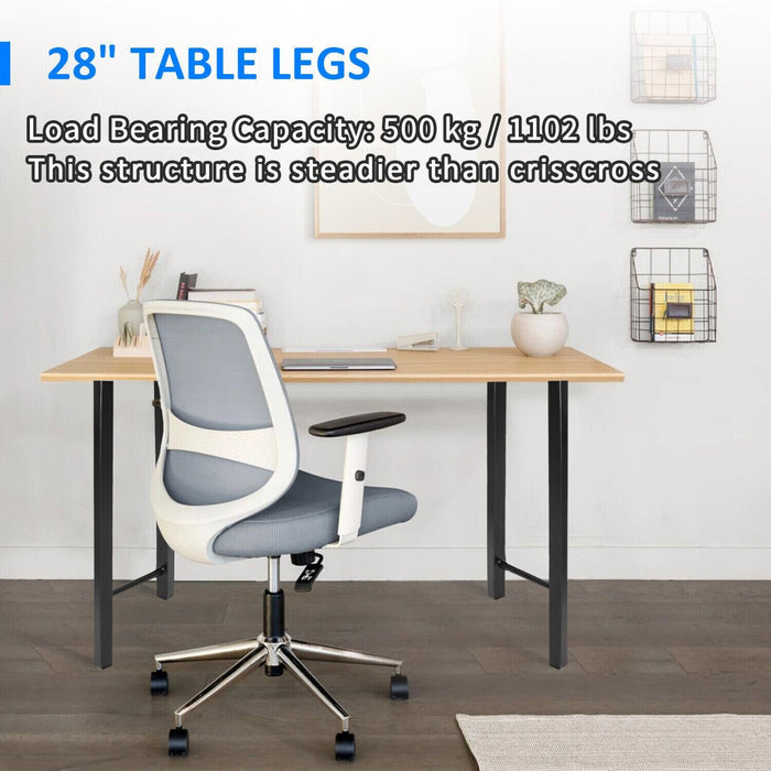 DURAFORCE 28" Metal Table Legs Trapezoid Coffee Table Legs Desk Legs Heavy Duty Steel 2PCS
