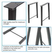 DURAFORCE 28" Metal Table Legs Trapezoid Coffee Table Legs Desk Legs Heavy Duty Steel 2PCS