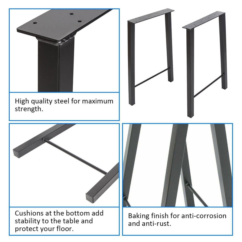 DURAFORCE 28" Metal Table Legs Trapezoid Coffee Table Legs Desk Legs Heavy Duty Steel 2PCS