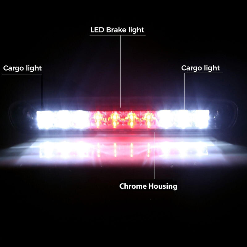 DURAFORCE Clear 3RD Third Brake Light Cargo Lamp For 07-13 14 Chevy Silverado GMC Sierra