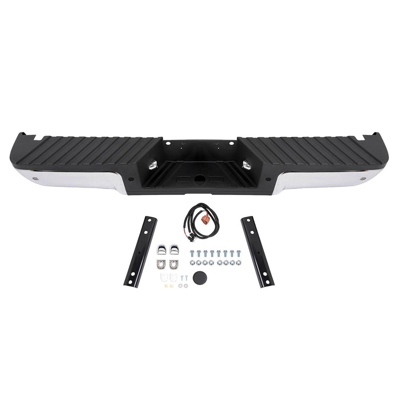 DURAFORCE Chrome Rear Bumper Assembly For 2008-2016 Ford F250 F350 F450 w/ Sensor Holes