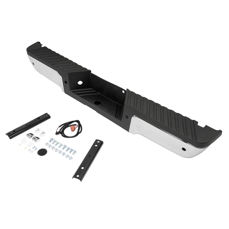 DURAFORCE Chrome Rear Bumper Assembly For 2008-2016 Ford F250 F350 F450 w/ Sensor Holes