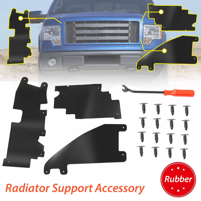 DURAFORCE New Grille Air Deflector Set w/ Fasteners For Ford F150 Raptor Radiator 09-2014