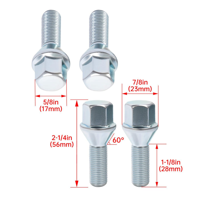 DURAFORCE 20X Wheel Lug Bolts For Jeep Cherokee Compass Chrysler 200 Dodge Dart 2012-2025