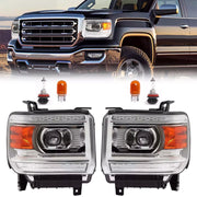 DURAFORCE Halogen Headlights Projector For 2014-2018 GMC Sierra 1500 15-19 2500 3500HD