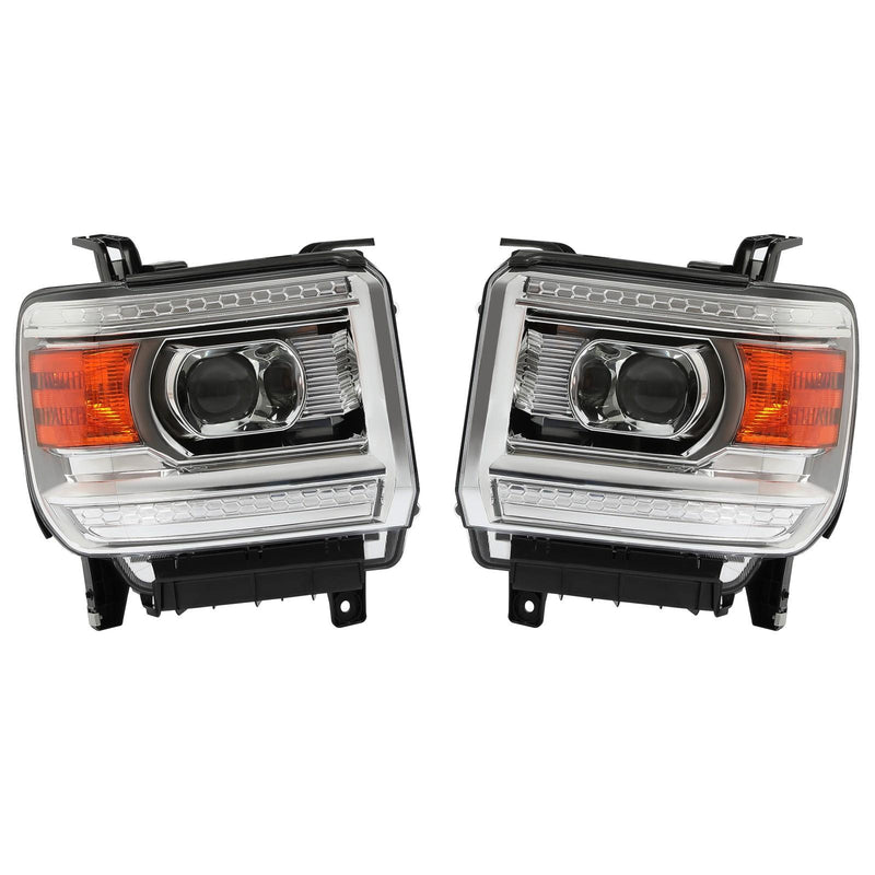 DURAFORCE Halogen Headlights Projector For 2014-2018 GMC Sierra 1500 15-19 2500 3500HD