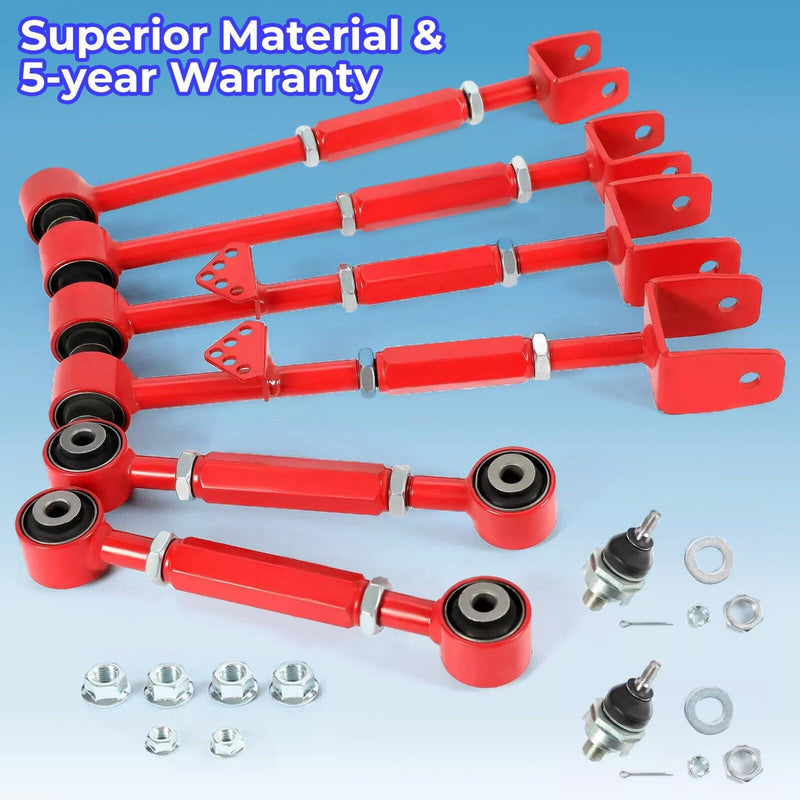 DURAFORCE Suspension Rear Camber Control Arms Toe Kit for Accord TL 08-2013 Powder Coated