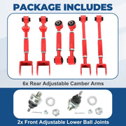 DURAFORCE Suspension Rear Camber Control Arms Toe Kit for Accord TL 08-2013 Powder Coated