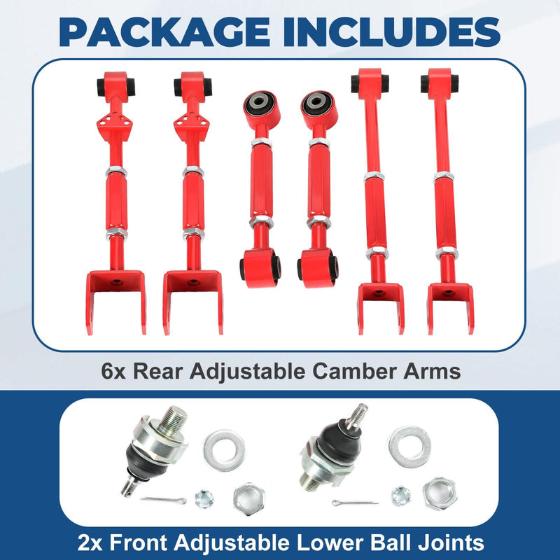 DURAFORCE Suspension Rear Camber Control Arms Toe Kit for Accord TL 08-2013 Powder Coated