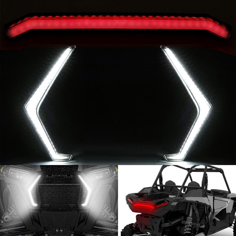 DURAFORCE Front Accent Light & Rear Brake Taillight Kit For Polaris RZR XP 1000 Turbo 19+