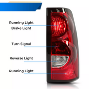 DURAFORCE Rear Brake Lamps Tail Lights For Chevy Silverado 1500 2500 3500 HD 2003-2006 L+R