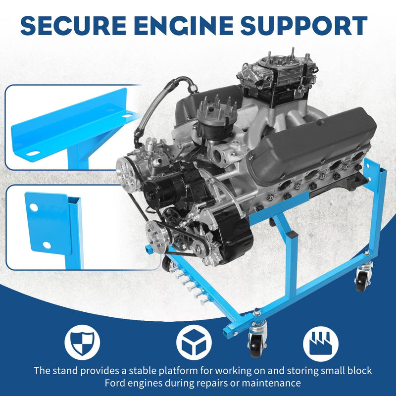 DURAFORCE Engine Cradle W/Wheels For Ford Small Block Mover Repair Rebuild Stand 1000LBS