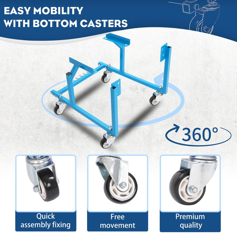 DURAFORCE Engine Cradle W/Wheels For Ford Small Block Mover Repair Rebuild Stand 1000LBS
