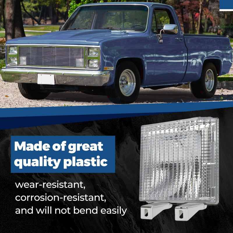 DURAFORCE L&R Clear Turn Signal Corner Side Marker Light Lamp For Chevy GMC Pickup Truck