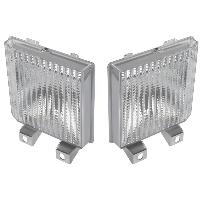 DURAFORCE L&R Clear Turn Signal Corner Side Marker Light Lamp For Chevy GMC Pickup Truck
