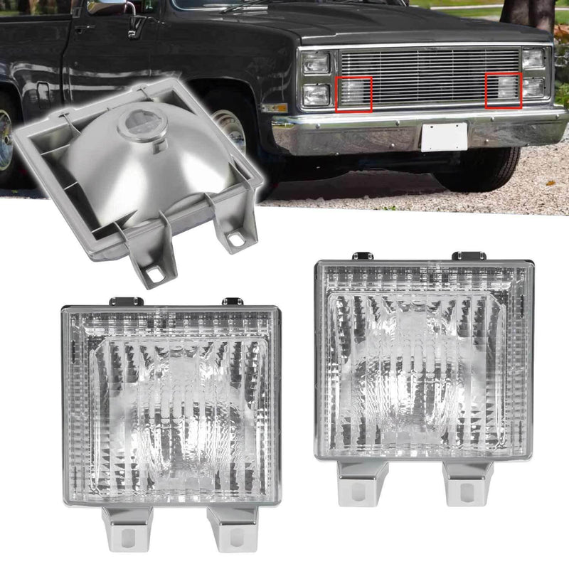DURAFORCE L&R Clear Turn Signal Corner Side Marker Light Lamp For Chevy GMC Pickup Truck