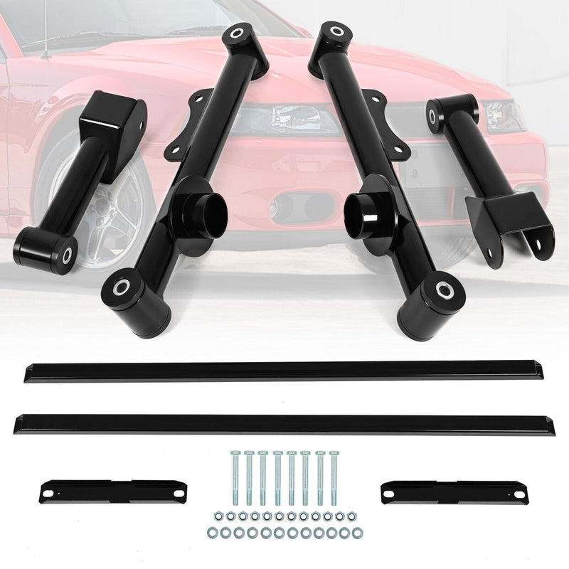 DURAFORCE Upper & Lower Tubular Rear Control Arms Subframe Connector For Mustang 79-04
