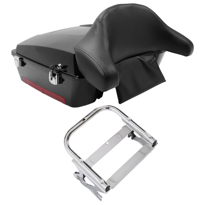 DURAFORCE Chopped Pack Trunk w/ Rack For Harley Davidson Touring Road King Glide 97-08