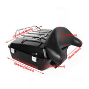 DURAFORCE Chopped Pack Trunk w/ Rack For Harley Davidson Touring Road King Glide 97-08