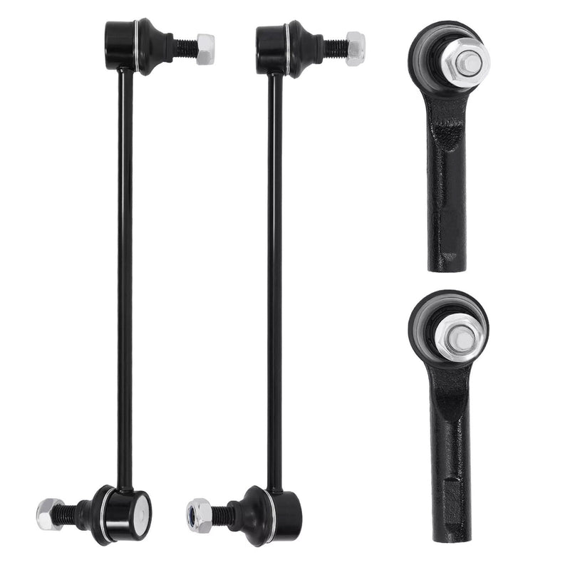 DURAFORCE 4x Front Stabilizer Sway Bar End Links & Outer Tie Rod Kit For Equinox 2010-2017