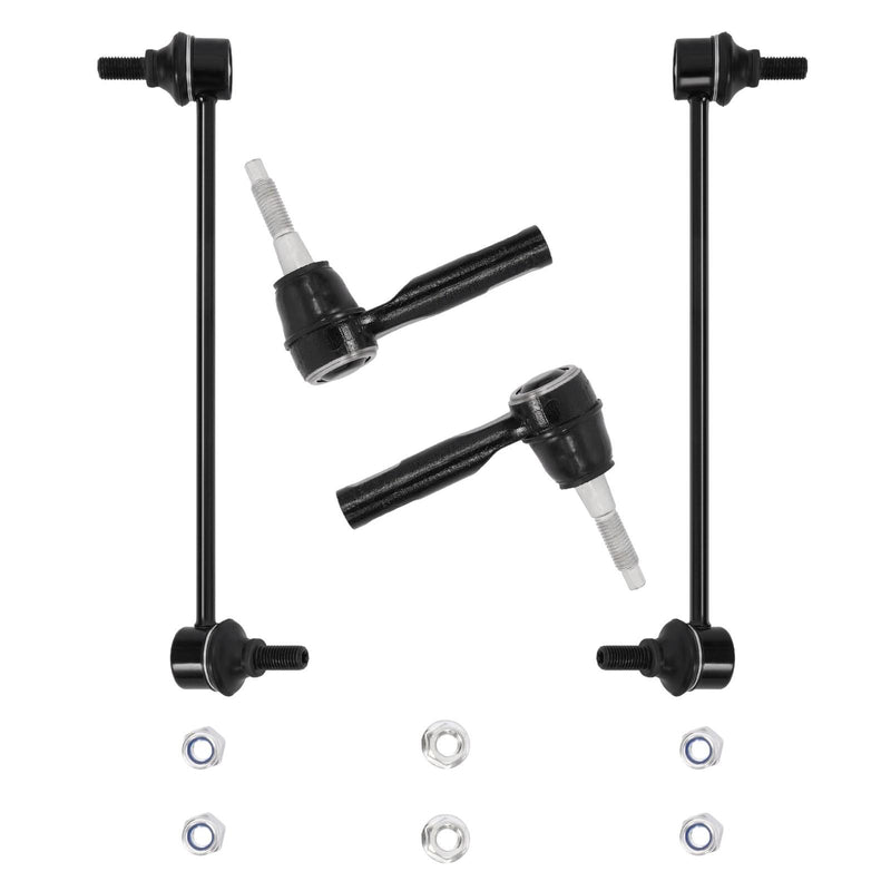 DURAFORCE 4x Front Stabilizer Sway Bar End Links & Outer Tie Rod Kit For Equinox 2010-2017