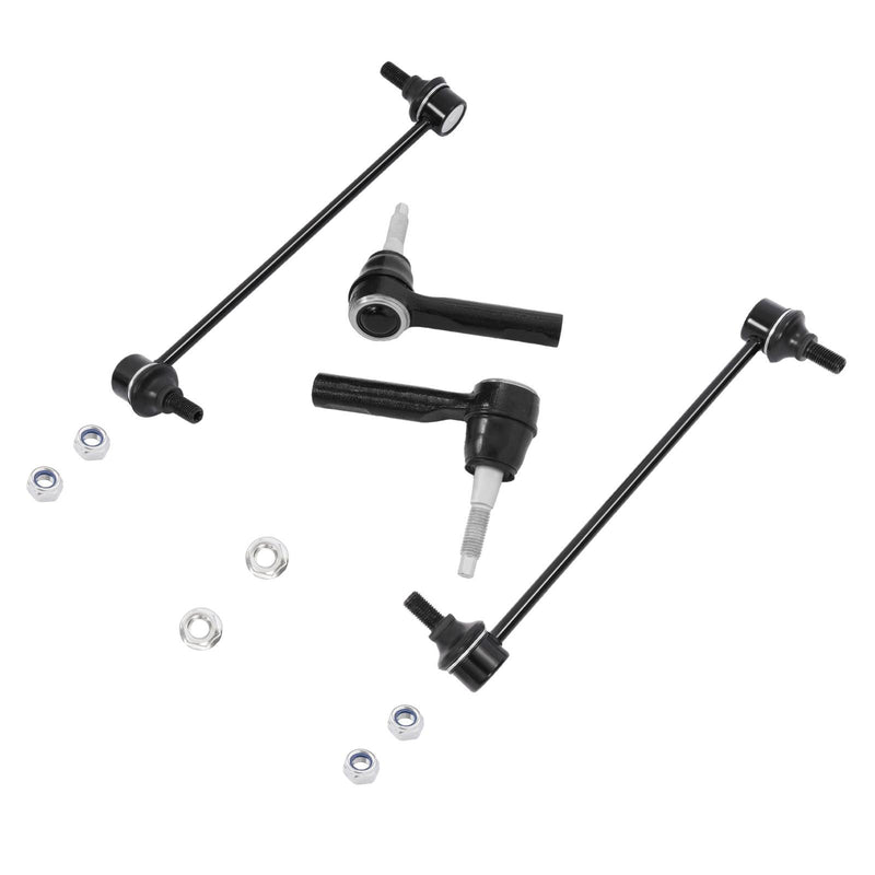 DURAFORCE 4x Front Stabilizer Sway Bar End Links & Outer Tie Rod Kit For Equinox 2010-2017